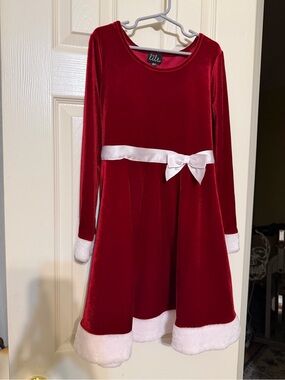 lilt Red Velvet Dress with White Satin Bow